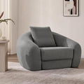 SICOTAS 49.9" Curved Convertible Sofa Couch Bed for Living Room Futon Cloud Boneless Sleeper Chair Pull Out Floor Couch with Deep Seat Single Foam Lounger No Assembly for Bedroom Apartment, Dark Grey