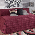 Camden Luxury Bedding | Neutral Claret Color | Fitted Hollywood Daybed Bedding | Faux Suede Box Quilted Design | 5 Piece Set Includes Hollywood Cover, 2 Bolster Shams, and 2 Bolster Pillows