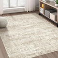 Area Rug Living Room Rugs - 5x7 Abstract Large Soft Indoor Washable Rug Neutral Modern Low Pile Carpet for Bedroom Dining Room Farmhouse Home Office - Vintage Beige