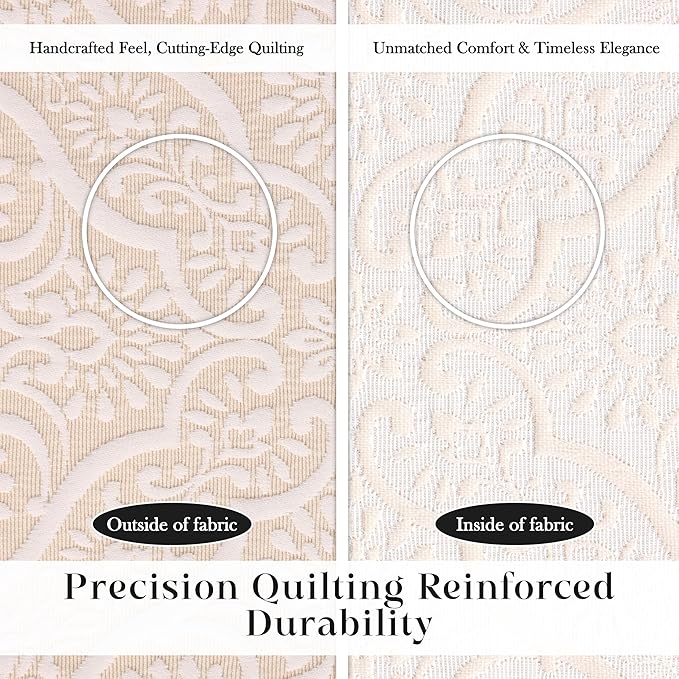 Superior 3 Piece Bedspread Set, Home Bed Decor, Decorative Bed Spread, 2 Pillow Shams, Medium Weight Blanket, Floral Matelasse Coverlet, Bedding Essentials, Enzy Collection, California King, Ivory