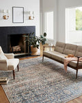 Loloi Chris Loves Julia Jules Collection JUL-06 Denim/Spice 2'-6'' x 12'-0'', .13" Pile Height, Runner Rug