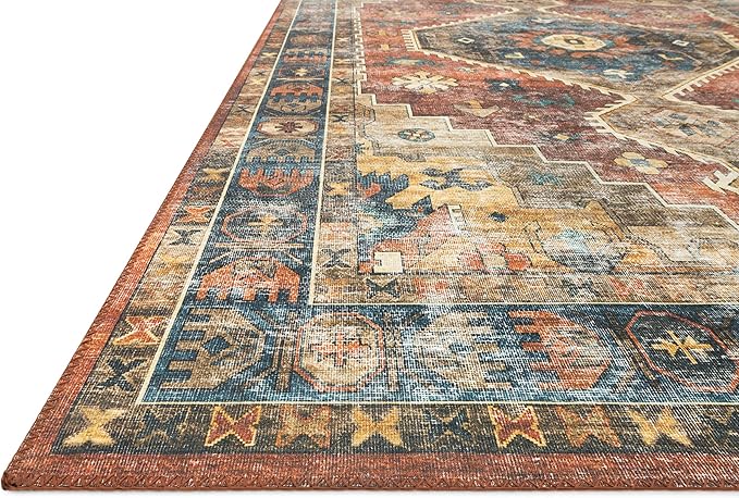 Loloi Skye Collection SKY-11 Rust/Blue 2'-6" x 10'-0" Runner Rug