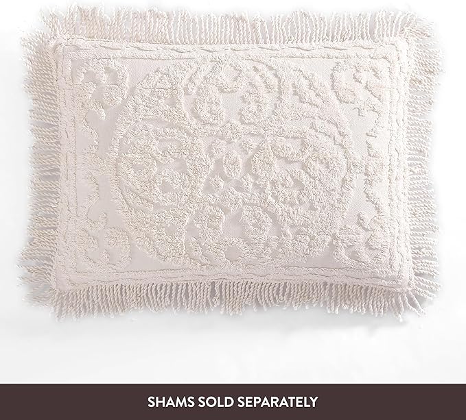 Beatrice Home Fashions Medallion Chenille Bedspread, Full, Blush