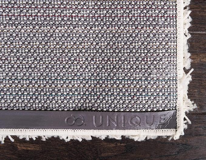 Unique Loom Solid Shag Collection Area Rug (9' x 12' Rectangle, Pure Ivory)