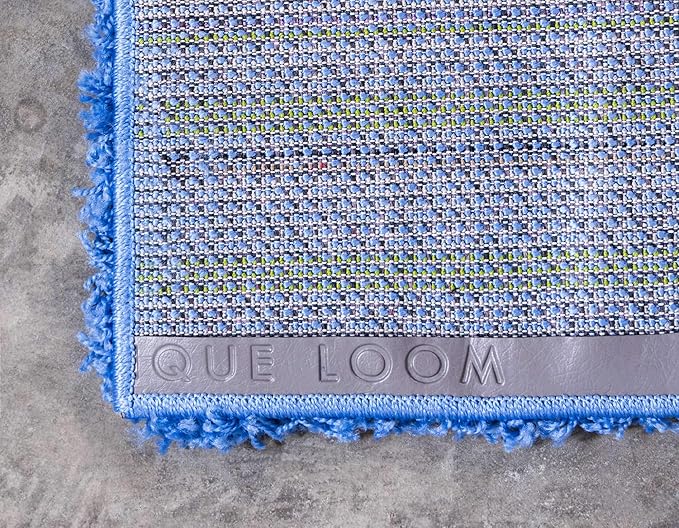 Unique Loom Solid Shag Collection Area Rug (10' x 13' 1" Rectangle, Periwinkle Blue)