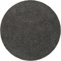 Unique Loom Solid Shag Collection Area Rug (12' 4" Round, Graphite Gray)