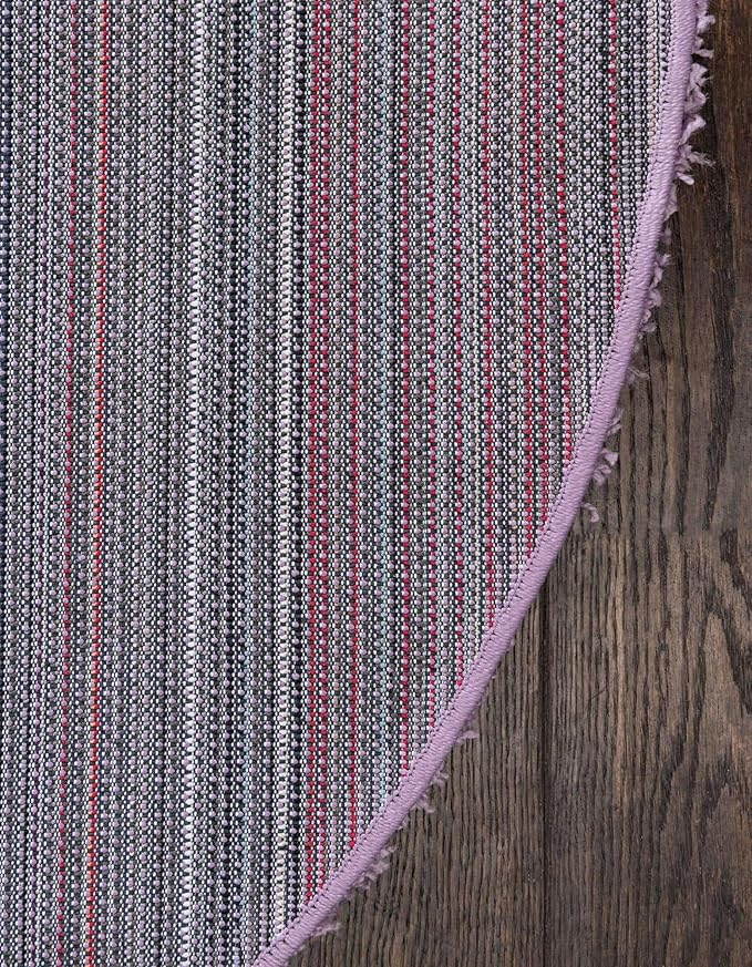 Unique Loom Solid Shag Collection Area Rug (6' 1" Round, Lilac)