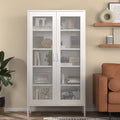 COFaR Modern Mesh Storage Cabinet, Free Standing Tall Pantry, Cupboard Metal Display Cabinet for Living Room, Kitchen, Dining Room