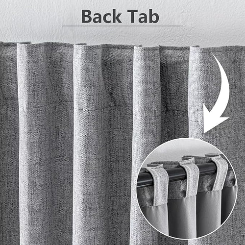 100% Blackout Curtains for Living Room, 96 Inch Curtains 2 Panel Set Light Blocking, Back Tab & Rod Pocket Thermal Insulated Drapes Bedroom Windows Home Decor(52W × 96L inch, Light Grey)