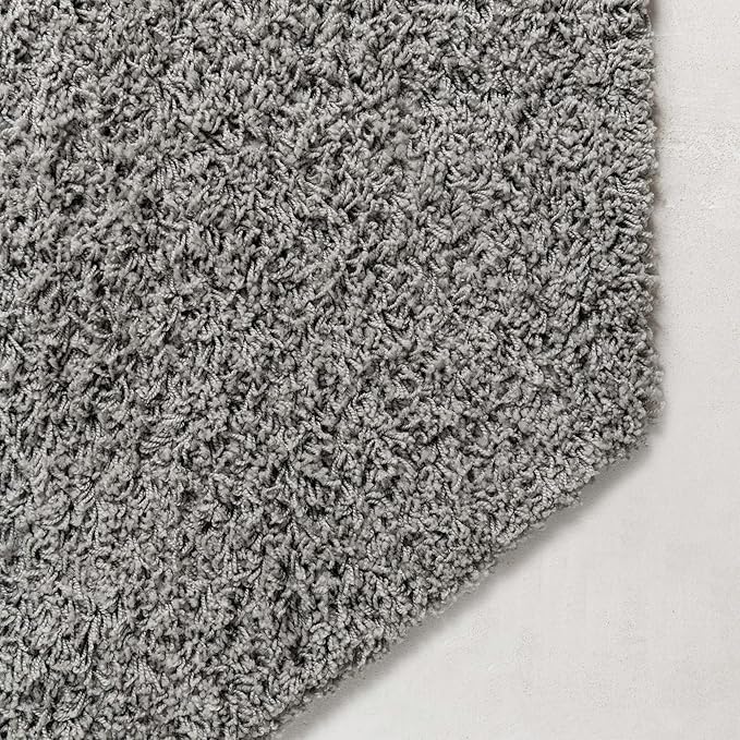 Unique Loom Solid Shag Collection Area Rug (8' Octagon, Cloud Gray)
