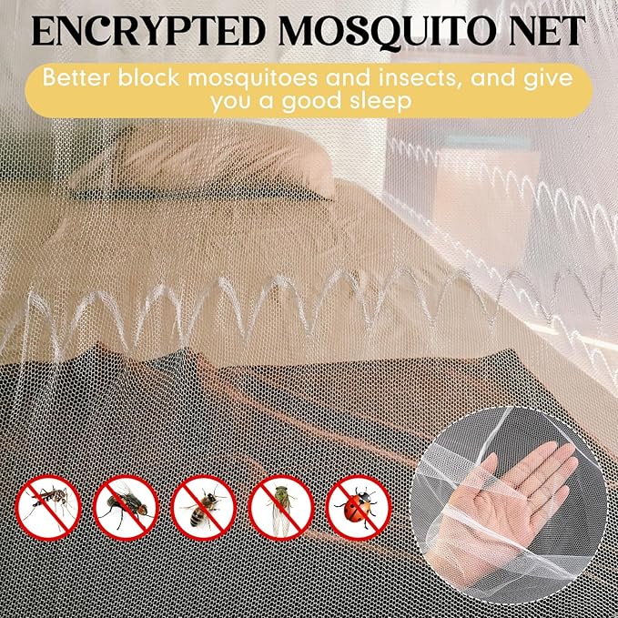 4 Corners Mosquito Net for Mosquiteros para Camas Bed Canopies Netting Bed Drapes Rectangular Mosquito Mesh for Camping Home Outdoor Travel(White A,L79 X W59 X H63 Inch,No-Opening)