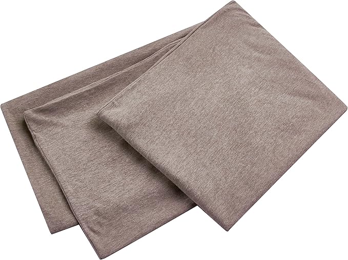 Oubonun 100% Jersey Cotton Body Pillow Cover with Zipper - Luxury Soft Removable Pillow Case - Long Fuzzy - Knitted (Light Brown, 21"X54")