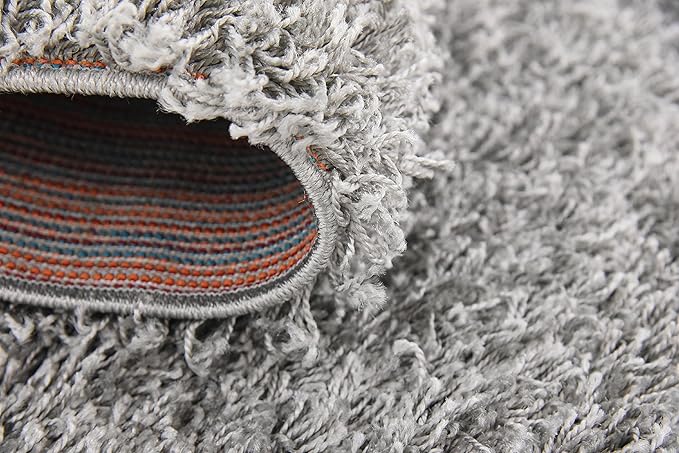 Unique Loom Solid Shag Collection Area Rug (2' x 6' 5" Runner, Cloud Gray)