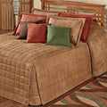 Touch of Class Camden Luxury Bedding | Neutral Camel Color | Grande Fitted Bedspread | Faux Suede Box Quilted Design | Designed 3 Piece Set Includes King Bedspread and 2 King Shams