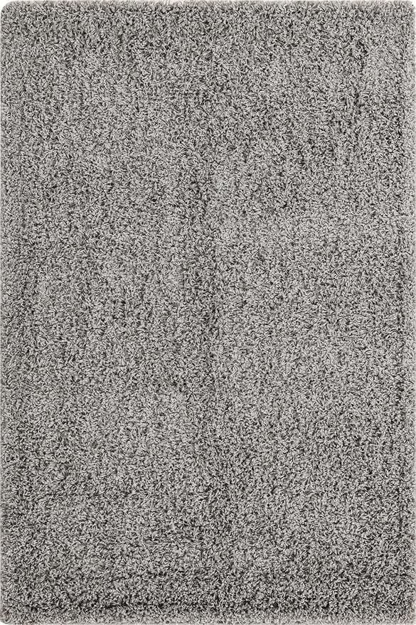 Unique Loom Solid Shag Collection Area Rug (4' 1" x 6' 1" Rectangle, Cloud Gray)