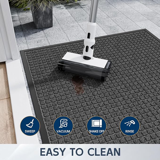 Indoor Outdoor Front Door Mats, 48" x 36" Rubber Backing Non Slip Durable Welcome Floor Mats for Patio, Garage Entrance, Stain and Fade Resistant Commercial Doormats for High Traffic