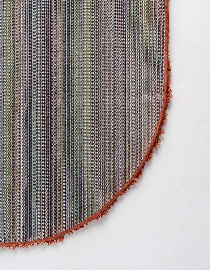 Unique Loom Solid Shag Collection Area Rug (7' 10" x 10' Oval, Terracotta)