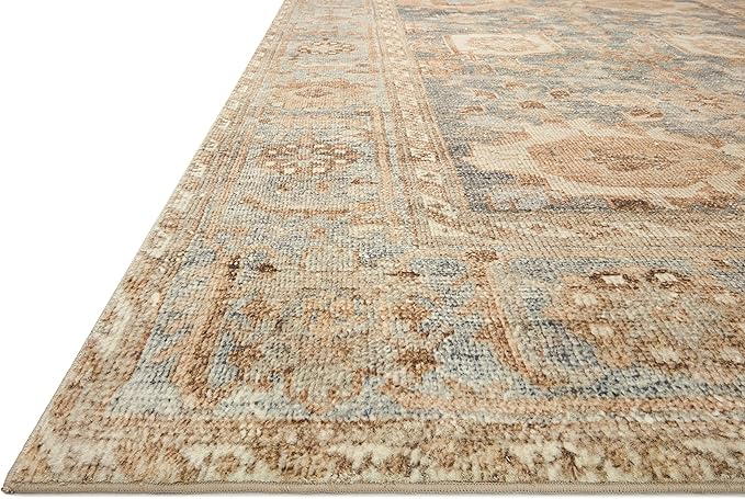 Loloi Margot Collection MAT-03 Ocean/Spice 3'-6" x 5'-6" Accent Rug feat. CloudPile, No-Shed Easy Clean Large Patterned Area Rug for Living Room, Bedroom, Dining Area