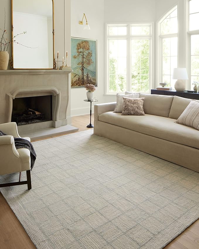 Loloi Chris Loves Julia Francis Collection FRA-03 Silver/Sky 5'-0" x 7'-6" Area Rug
