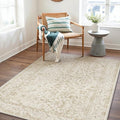 3x5 Brown Area Rug Non Slip Vintage Office Entryway Rug Distressed Machine Washable Kitchen Carpet Traditional Retro Floral Accent Throw Door Mat for Bedroom Bathroom Dining Living Room