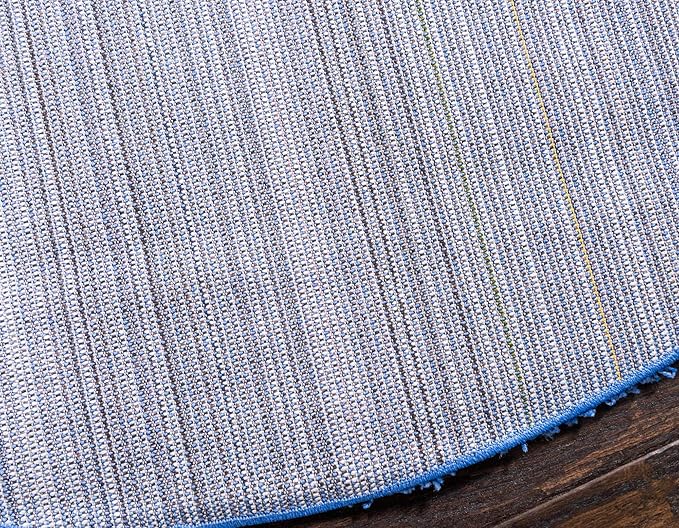 Unique Loom Solid Shag Collection Area Rug (6' 1" Round, Periwinkle Blue)