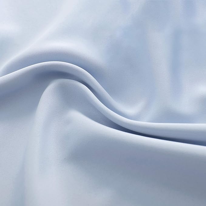 Light Blue Draperies Curtains for Kids Room,Small Window Treatment Thermal Insulated Room Darkening Rod Pocket Top Curtain Panels for Kitchen(Set of 2,42 by 45 inches)