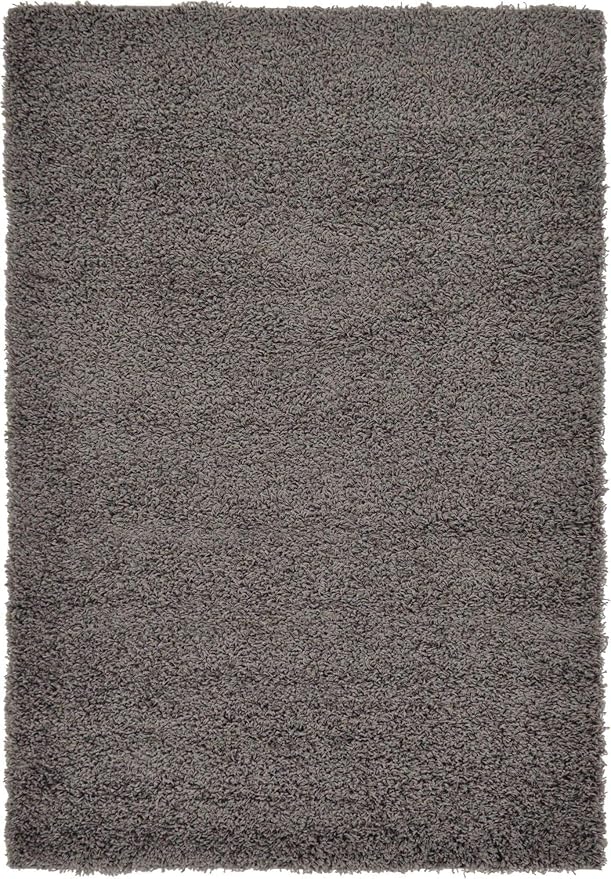 Unique Loom Solid Shag Collection Area Rug (4' 1" x 6' 1" Rectangle, Graphite Gray)