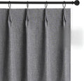 WdFour 42x63 Inch Pinch Pleated Blackout Curtains - Pack of 2, 100% Light Blocking Thermal Insulated Drapes with Textured Weave, Extra Long Back Tab Window Panels for Living Room & Bedroom,Dark Gray.
