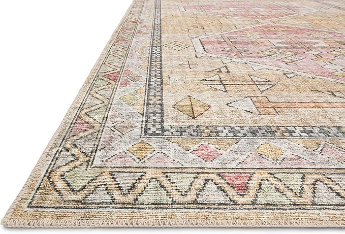Loloi II Skye Collection SKY-04 Gold/Blush 3'-6" x 5'-6" Accent Rug