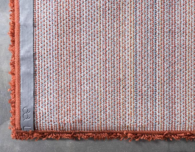 Unique Loom Solid Shag Collection Area Rug (3' 3" x 5' 3" Rectangle, Terracotta)