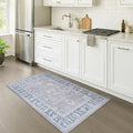 Fame Rugs Gray Modern Oushak Rug 3x5, Washable Vintage Turkish Colorful Oriental Antique Inspired Foldable Small Area Rugs, Luxury Living Room Bedroom (389GBB, 2'6" x 5')