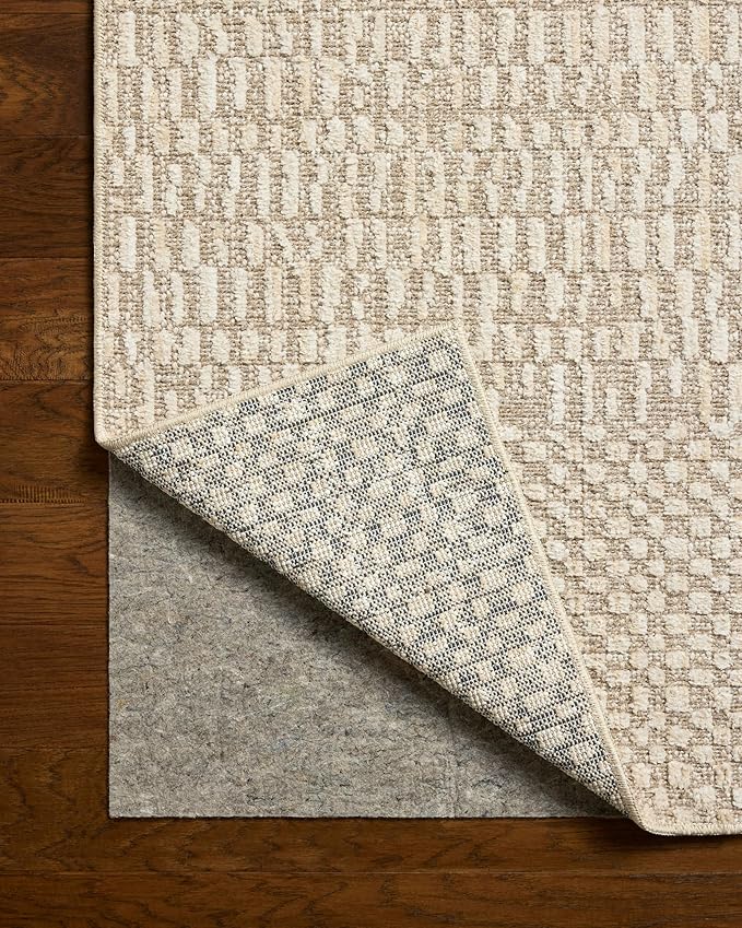 Loloi Amber Lewis Bexley Collection BEX-01 Natural/Birch 9' x 13' Area Rug Neutral, Textured, Living, Bedroom, Dining, Carpet