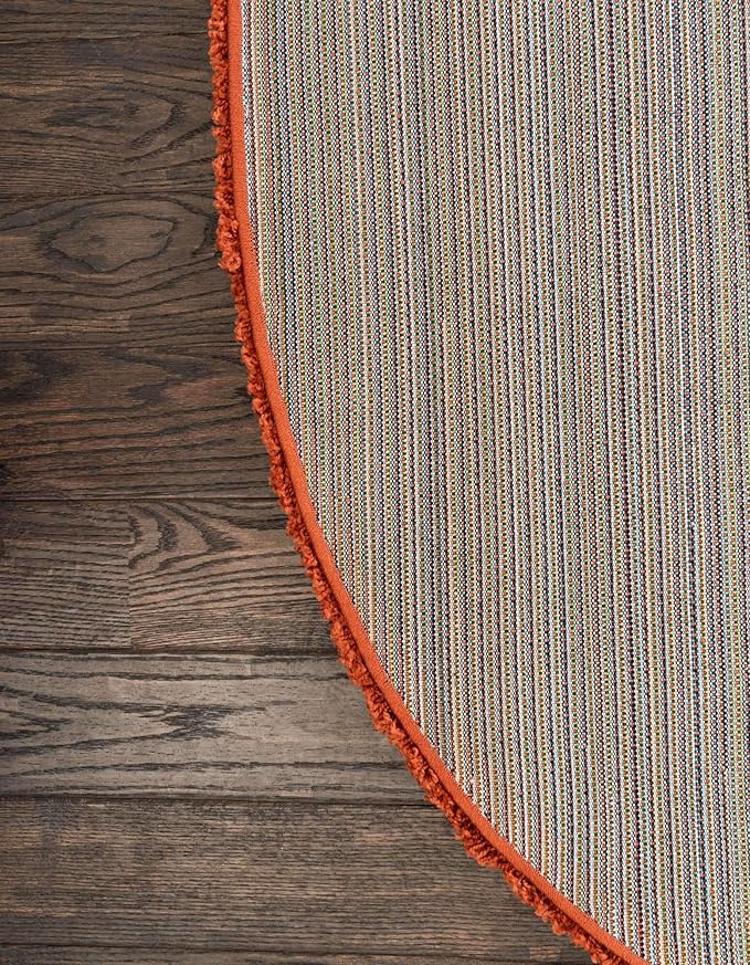 Unique Loom Solid Shag Collection Area Rug (7' 10" x 10' Oval, Terracotta)