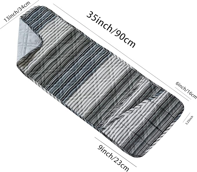 Brilliant Sunshine Multi Grey Stripes Patchwork Couch Armrest 5 Pockets Organizer, Slip Resistant Armchair Caddy, Washable Remote Controls Holder, Storage for Magazine, Tablet, Phone, iPad, Multi Grey