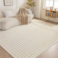 Amazon Basics Indoor Area Rug, 3D Bubble Washable Home Decor Carpet for Living Room, Bedroom, 5' W × 7' L, Beige