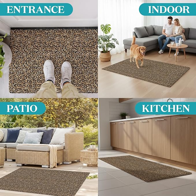Premium Microfiber Indoor Door Mat – 32"x48" Washable Entry Mat, Non-Slip, Waterproof Backing, Super Absorbent, Low Profile Entryway Doormat for Indoor Entrance