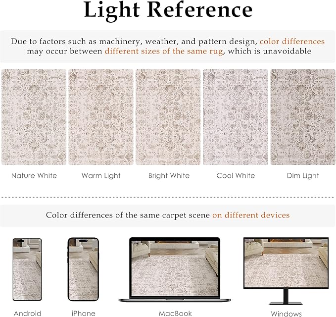 Light Brown Runner Rug 3x8 Hallway Machine Washable Kitchen Vintage Distressed Non Slip Long Carpet Indoor Retro Floral Bedroom Accent Throw Rug for Bathroom Office Laundry Dining Room
