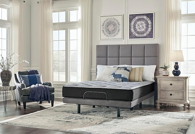 Signature Design by Ashley Full Size Comfort Plus 10 Inch Hybrid Mattress with Lumbar Support Gel Memory Foam, Fiberglass Free, Mattress In A Box