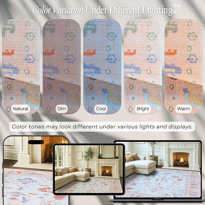 Fame Rugs Modern Oushak Rug 2'6"x13, Vintage Turkish Colorful Oriental Antique Inspired Long Runner Rugs, Luxury Living Room Bedroom (995BO, 2'6" x 13')