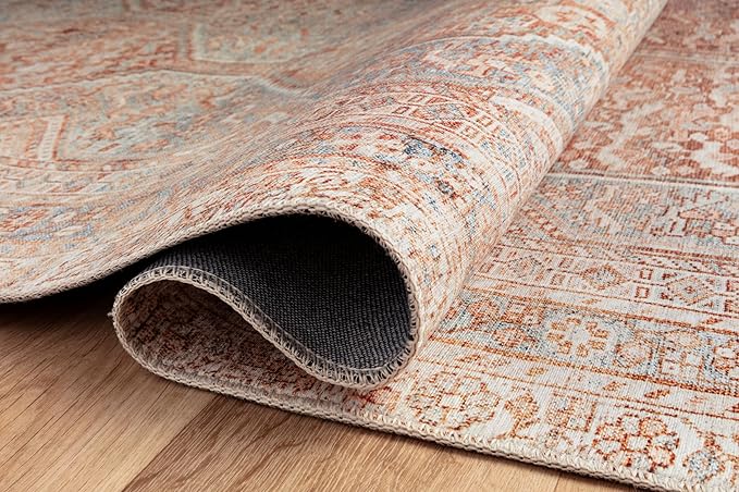 Loloi Chris Loves Julia Jules Collection JUL-04 Tangerine/Mist 5'-0'' x 7'-6'', .13" Pile Height, Area Rug