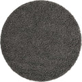 Unique Loom Solid Shag Collection Area Rug (5' 1" Round Graphite Gray)