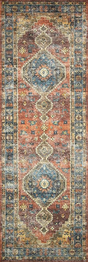 Loloi Skye Collection SKY-11 Rust/Blue 2'-0" x 5'-0" Accent Rug