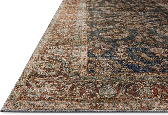 Loloi Chris Loves Julia Jules Collection JUL-10 Ocean/Spice 9'-6' x 14', .13' Pile Height, Area Rug