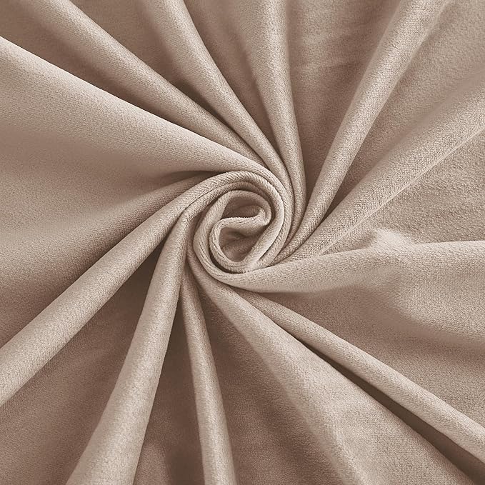 RYB HOME Velvet Curtains 108 inches Length, Back Tab & Rod Pocket Soft Fabric Drapes for Bedroom Room Divider Curtains, Blush, W 52 x L 108, 2 Panels Set