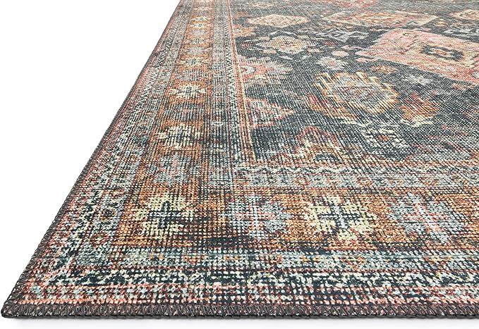 Loloi II Skye Collection SKY-10 Sea/Rust 3'-6" x 5'-6" Accent Rug
