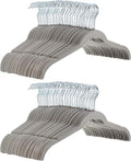 Amazon Basics Non-Slip Shirt Clothes Hangers Velvet, Space-Saving Slim, Sturdy, Pack of 100, Gray/Silver