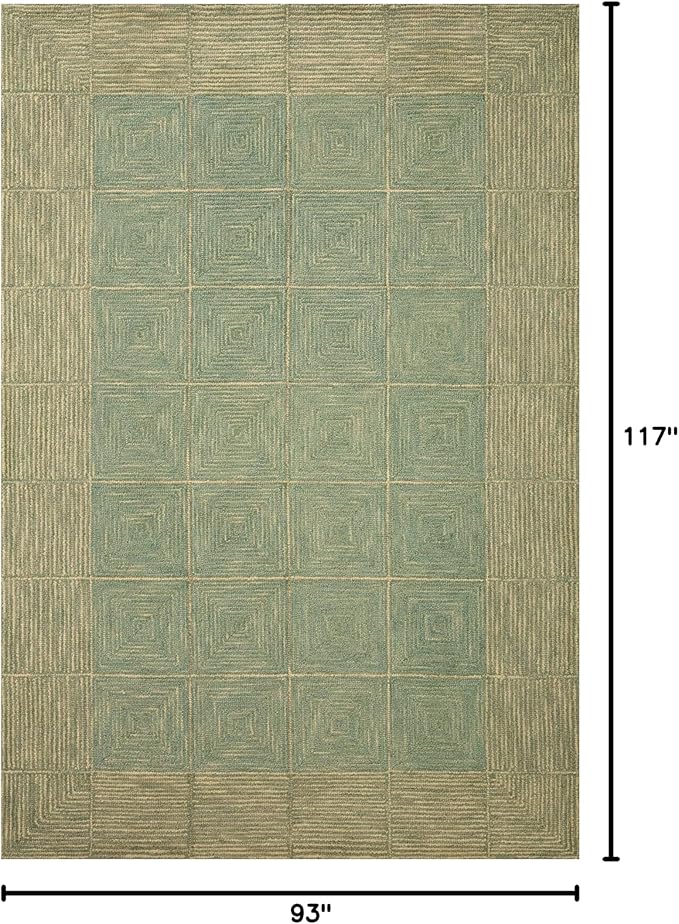 Loloi Chris Loves Julia Francis Collection FRA-02 Green/Natural 7'-9" x 9'-9" Area Rug