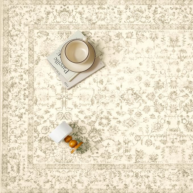 2x8 Brown Runner Rug Hallway Non Slip Kitchen Vintage Distressed Long Carpet Indoor Machine Washable Retro Floral Bedroom Accent Throw Rug for Office Laundry Bathroom Dining Living Room