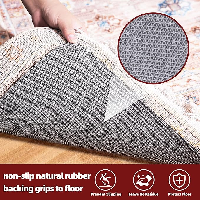 BAGAIL Felt and Natural Rubber Backing Rug Pads 1/8” Thick, 4 x 6 Ft Non Slip Rug Gripper Keep Rugs in Place, Under Area Rug Protective Cushioned Pads, Carpet Runners, Hardwood Floors Protection