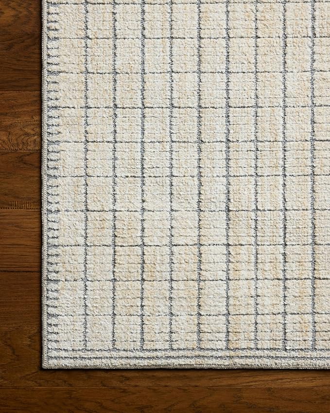 Loloi Amber Lewis Bexley Collection BEX-04 Slate/Natural 7'-10" x 10' Area Rug Neutral, Textured, Living, Bedroom, Dining, Carpet